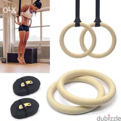 Gymnastics Rings Wooden Olympic Rings 1500lbs
