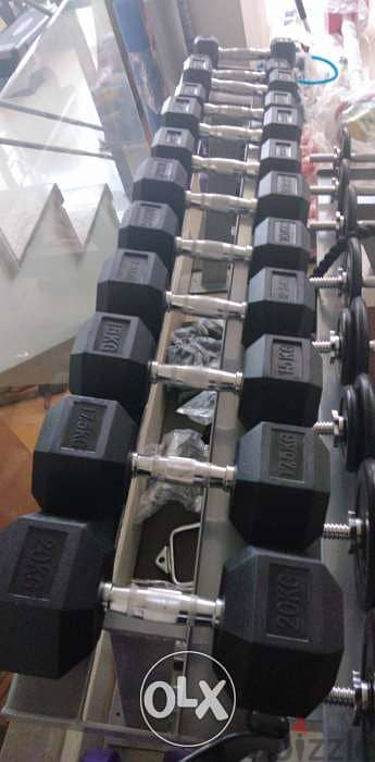 Hexagon dumbbells