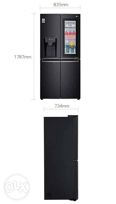 LG براد ٣٣ قدم refrigerator Black matte 30 ft 4 doors 2