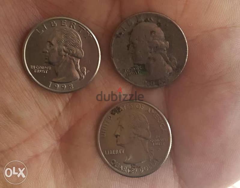 Quarter dollar years :1965 - 1992 - 2001 each for 5 $ 1