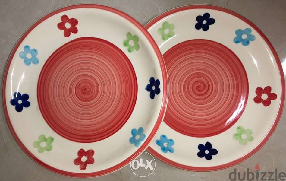plates, big size, decorative, quantity of 2, 2