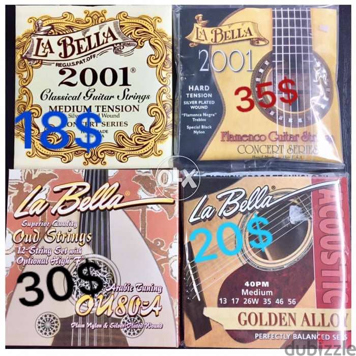 اوتار لابيلا لكل الالات الموسيقية labella strings for oud and guitar 1