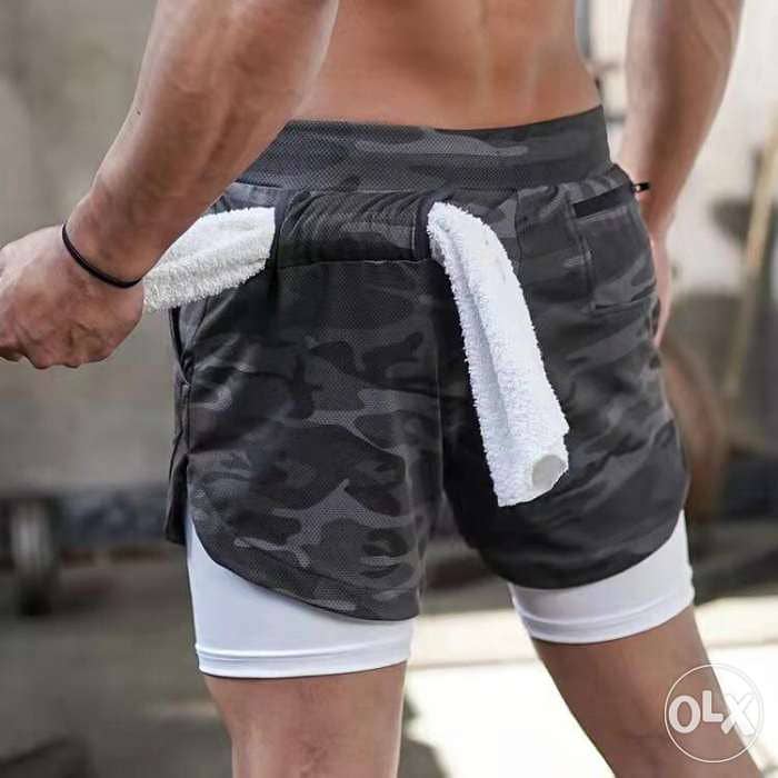 2 in 1 gym shorts / double layer with cyclist 1