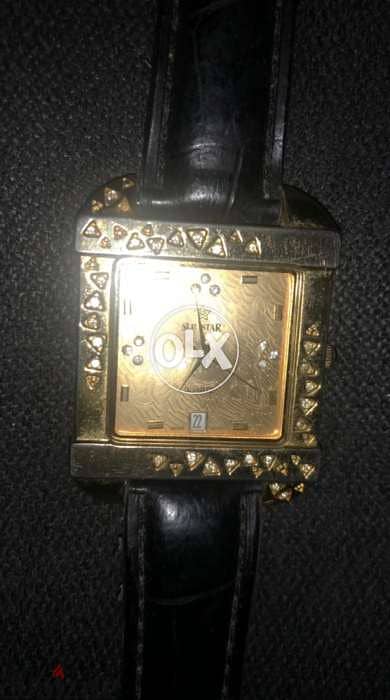 accesories for women, ساعة hand watch, black and gold color 6