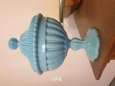 Blue opaline glass France