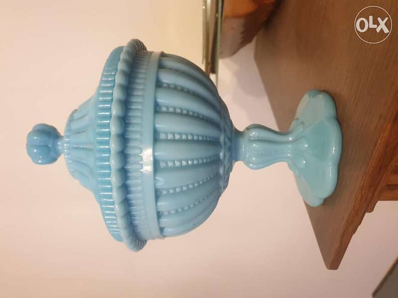 Blue opaline glass France 2