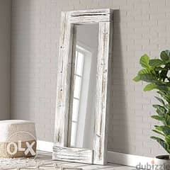 white Reclaimed rustic wood mirror مراية خشب معالج