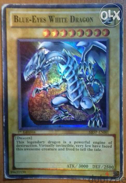 Blue-Eyes White Dragon yugioh card very very rare card great condition 0