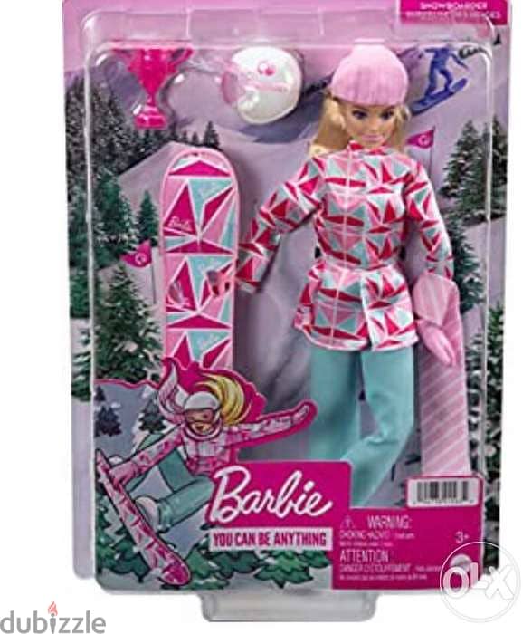 Barbie Winter Sports Snowboarder Blonde Doll (12 inches) with Jacket, 0