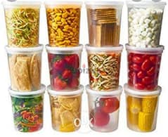 3 kilos transparent plastic food containers with lids