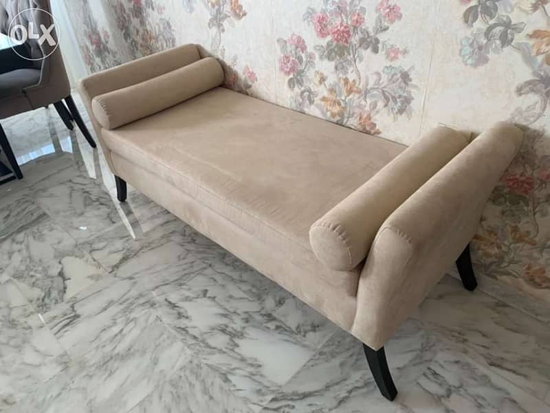 chaise long mobile top high quality new colot beige ma ma23od 3laya 7a 3