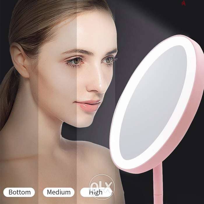 Adjustable LED Makeup Mirror Rechargeable Table Lamp Mirror 1