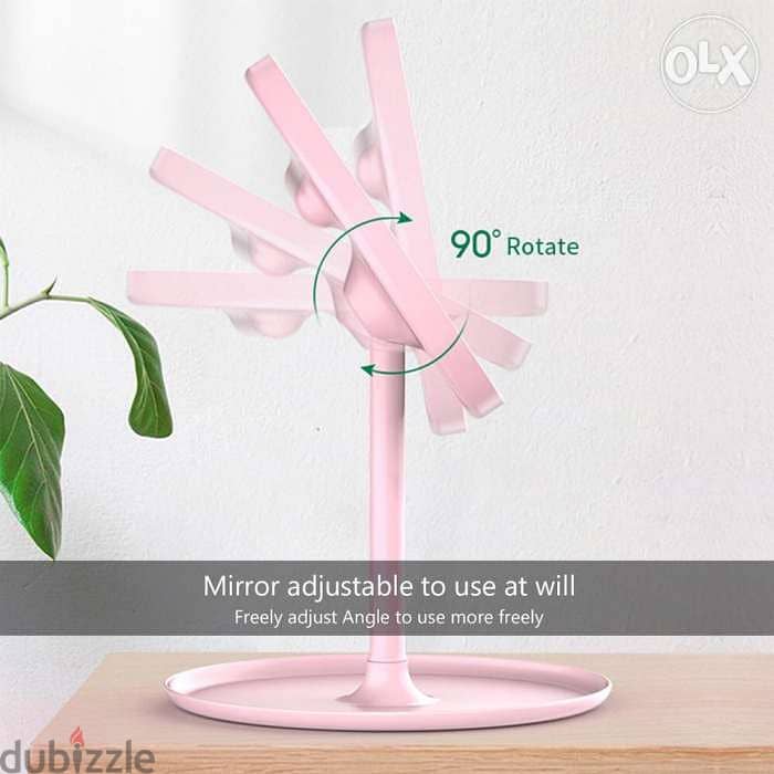 Adjustable LED Makeup Mirror Rechargeable Table Lamp Mirror 4