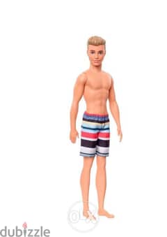 Barbie Ken Beach Doll Wearing Striped Swimsuit