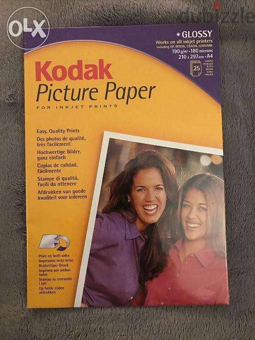 Kodak Picture Paper for Inkjet Prints Glossyورق صور لطابعات الحبر لامع 0