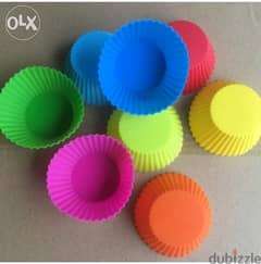 Colorful Silicone oven safe cupcakes molds 0