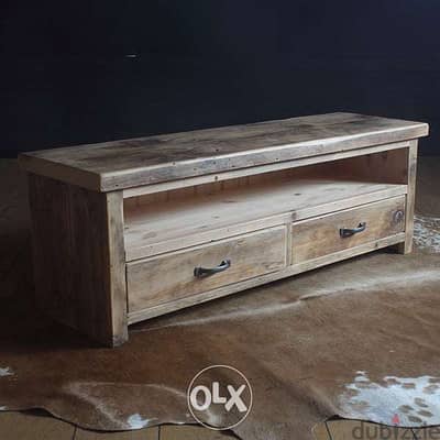 Reclaimed rustic tv unit طاولة تلفاز شكل قديم