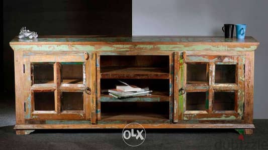 Old style rustic reclaimed tv unit closet خزانة تلفزيون