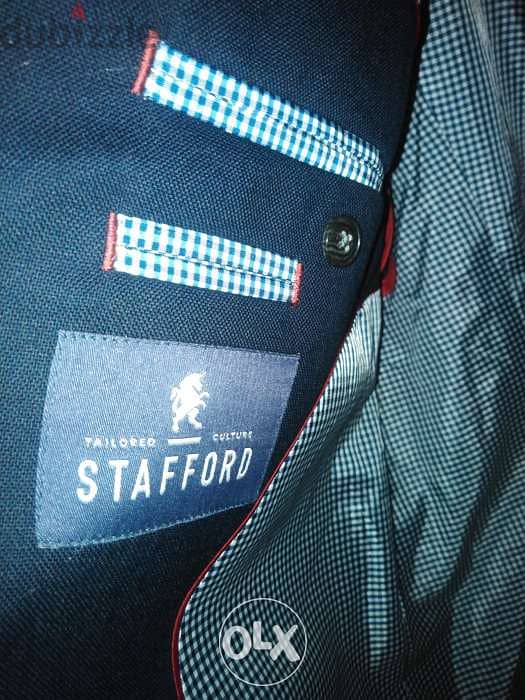 Stafford navy blue Blazer 100%wool 6