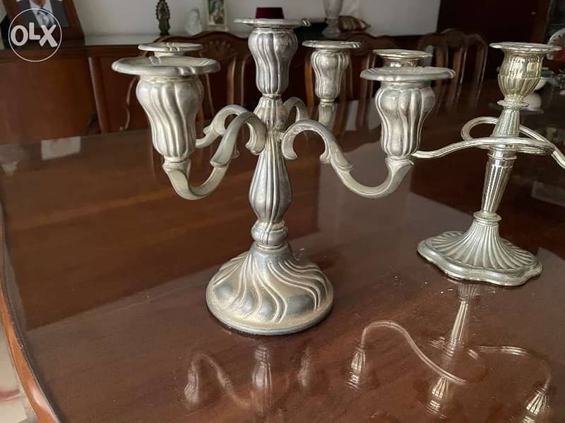 Silver plated candle holders 0