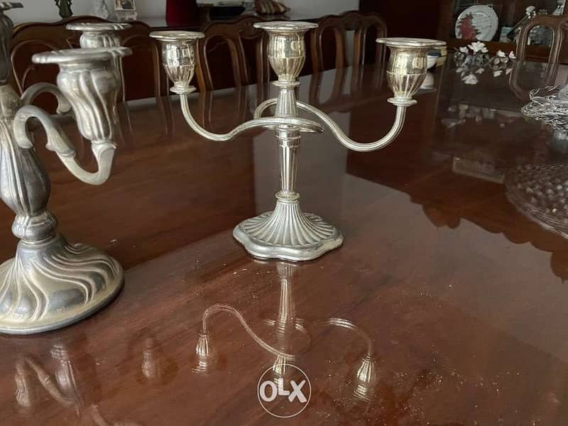 Silver plated candle holders 1