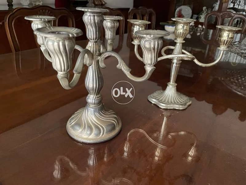 Silver plated candle holders 2