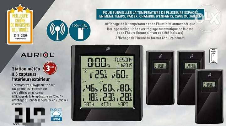 AURIOL® 4- LD5380, Station météo radioguidée, 2$ delivery 4