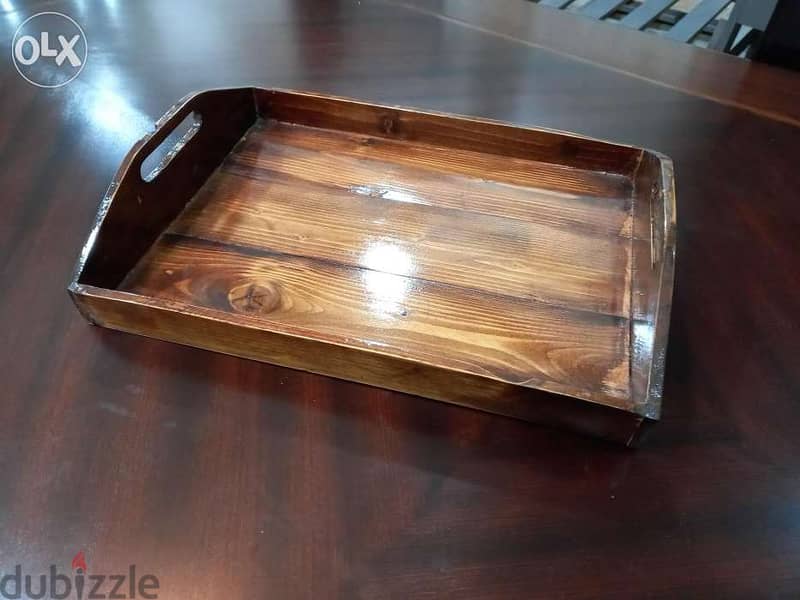 Wooden Tray صواني ضيافي خشب 1