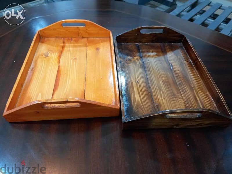 Wooden Tray صواني ضيافي خشب 3