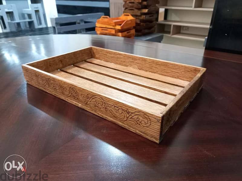 Wooden Tray صواني ضيافي خشب 6