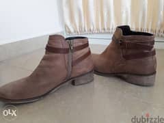 Leather boots size 42 made in Germany جلد اصلي صنع المانيا ملبوس مرتين