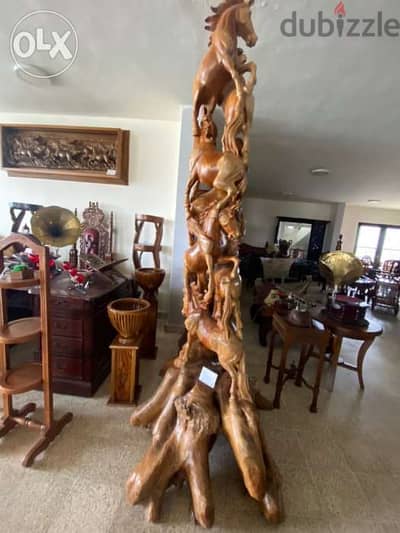 احصنة شغل يدوي حصان خشب تيك wood horse