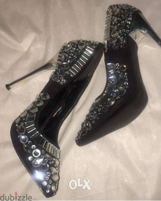 Swarovski, women clothing, classy high heel shoes, pointue, سكربينة 1