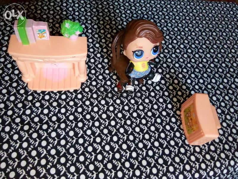 LOL MGA as new weared doll 8 Cm +Chair +Small TV +books table, all=13$ 2