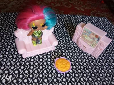 LOL MGA RARE DOLL SET has colored hair &face style+Sofa +Dvd +chips=15