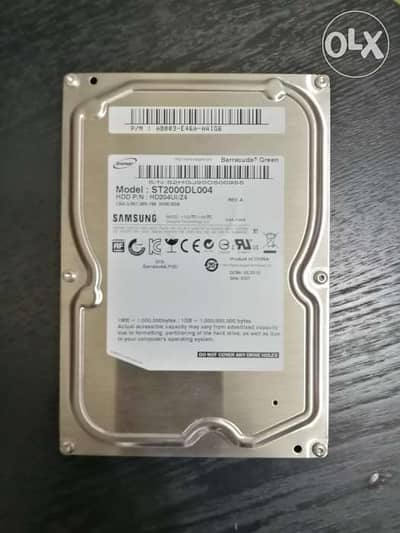 Seagate or western digital hard disk 2TB, excellent health