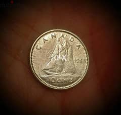 1965 Canada silver 10 Cents KM# 61