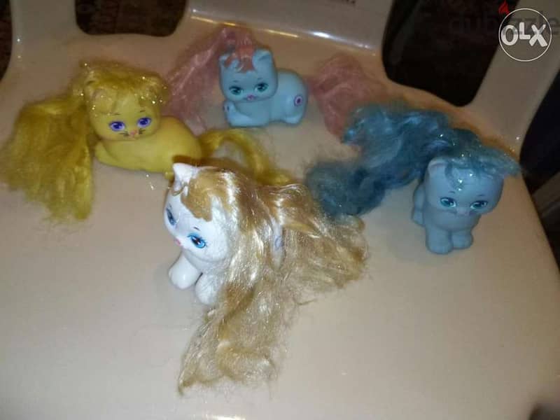 LITTLE PRETTY KITTIES Mattel 1989 small toys colored hair, all=30$ 0