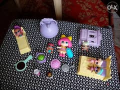 KINDER GARTEN LOL 5 small figurines toys +Sitter doll +beds +Egg +pcs