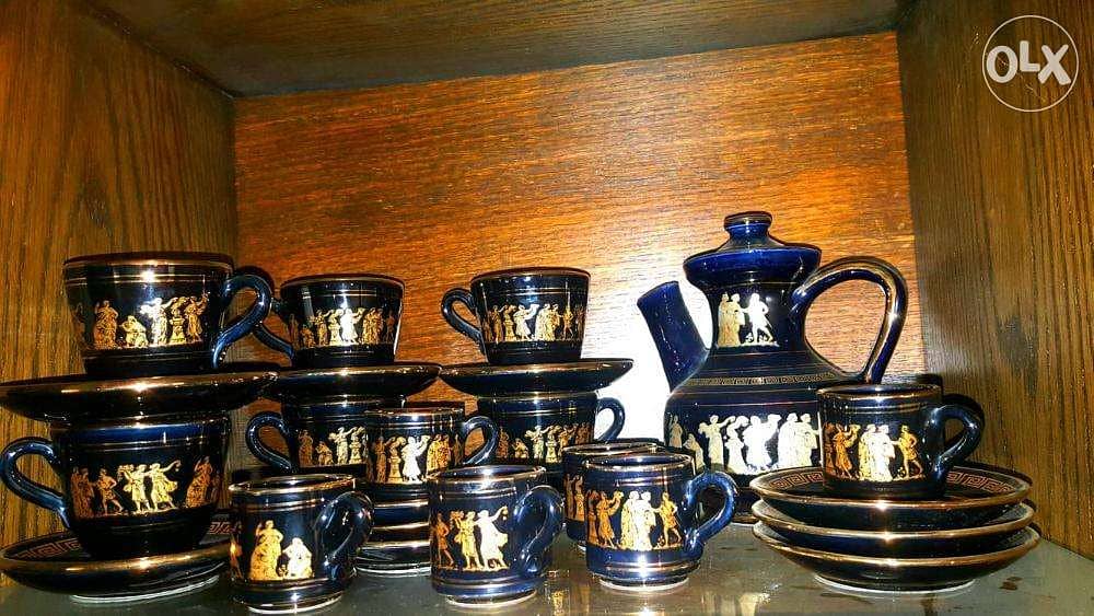 45 years old 24 Karats handmade coffee and tea set 0