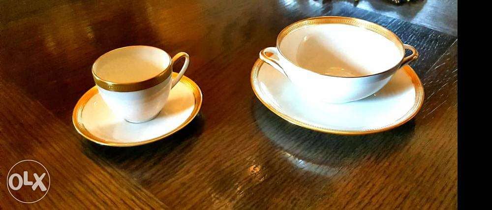 Porcelain with 24 karats coffee and tea set 45 years old 39 pieces 1