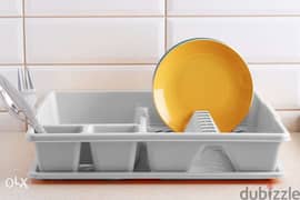 Dish Drainer with Tray Plastic (43x35x9 cm) شكّاكة صحون للمطبخ, مشكّ