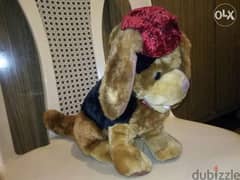 DOG LIGHT BROWN with hat large height 30Cm great cute as new plush=12$ 0