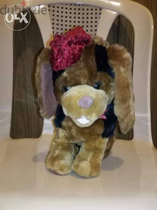 DOG LIGHT BROWN with hat large height 30Cm great cute as new plush=12$ 4