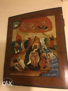 antique rare big Russian icon of the life of St Elijah 19th century