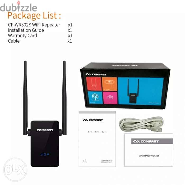 Dual antenna N300 Wireless Repeater 1