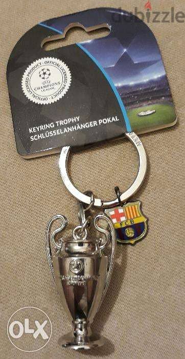 Original FC Barcelona Key Chain - Champions League Trophy