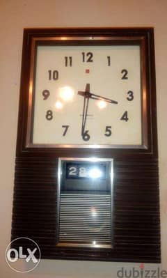 vintage national transistor wall clock + date japanese- hourly bell