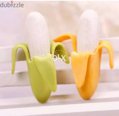 Sweet banana shape erasers 2$