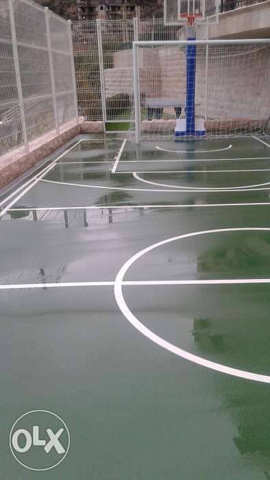 Tennis court installation 1